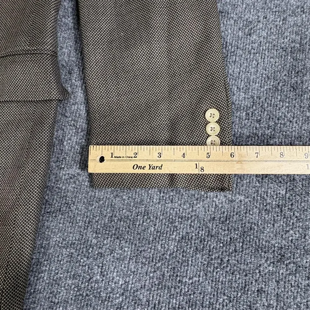 Vintage Hickey Freeman Boardroom Blazer Mens 46 Long Brown Wool Made in USA